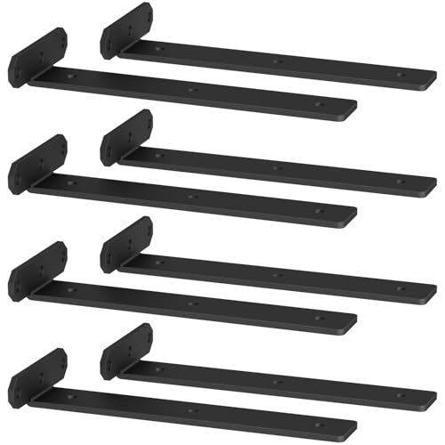 TESSTINA Regalhalterung Unsichtbar 80kg Tragkraft Schwerlast, Regalträger aus Metall Schwarz 3,8cm Höhe für Regalbrett Winkel Regal, Wandhalterung, Regalwinkel, Schwerlastkonsole, Shelf Bracket von TESSTINA