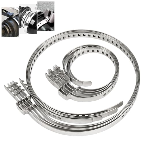 10 Stück CV Achsmanschetten Schellen,Universal Achsmanschetten Schellen,Edelstahl CV Schlauchschellen Set,5 Stück Große und 5 Stück Kleine Verstellbare Klemmschelle Achsmanschette für die Meisten Auto von TESSTSY