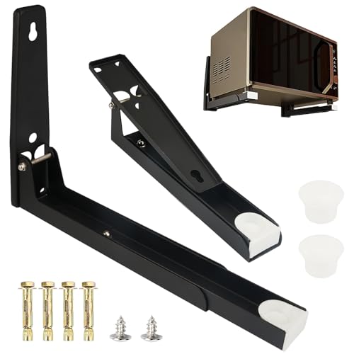 2er Set Mikrowellenhalterung Wand aus Edelstahl, Mikrowellen Halter Wand, Wandhalterung Mikrowelle, Mikrowellen Regal Ausziehbar Faltbare, Tragkraft Bis zu 40 kg, für Mikrowellen, Grillofen, Schwarz 2er Set Mikrowellenhalterung Wand aus Edelstahl, Mikrowellen Halter Wand, Wandhalterung Mikrowelle, Mikrowellen Regal Ausziehbar Faltbare, Tragkraft Bis zu 40 kg, für Mikrowellen, Grillofen, Schwarz von TESSTSY