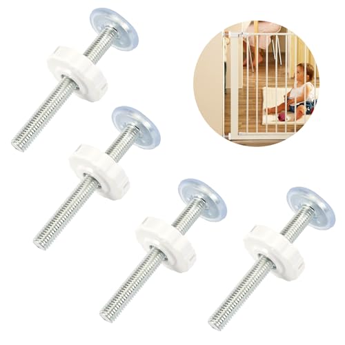 Druckschrauben für Kindergitter, 4 Stück M10 Klemmschraube, 90MM Halterung Treppenschutzgitter, Gewindespindelstangen Schrauben Kit, Füße für Türschutzgitter, für Baby & Haustier Treppengitter Druckschrauben für Kindergitter, 4 Stück M10 Klemmschraube, 90MM Halterung Treppenschutzgitter, Gewindespindelstangen Schrauben Kit, Füße für Türschutzgitter, für Baby & Haustier Treppengitter von TESSTSY