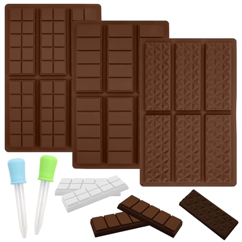 TESSTSY 3 Stück Schokoladenform Silikon, 6 Zellen Silikon Schokoladenform, Silikonform Schokolade, Antihaft Chocolate Mold, BPA-frei Schokoladenformen, für Schokolade Praline Süßigkeiten TESSTSY 3 Stück Schokoladenform Silikon, 6 Zellen Silikon Schokoladenform, Silikonform Schokolade, Antihaft Chocolate Mold, BPA-frei Schokoladenformen, für Schokolade Praline Süßigkeiten von TESSTSY