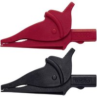 Testo 0590 0008 Krokodilklemmen-Set Buchse 4mm CAT III 600V Schwarz, Rot von TESTO