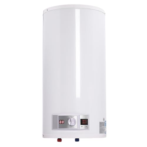 TESUGN Boiler, 80L Elektro Warmwasserspeicher 2000W 220V Wandbefestigung Wasserboiler Dusche, Wandhängend Warmwasserspeicher für Badezimmer Dusche, Heiztemperaturbereich 25-75℃ von TESUGN