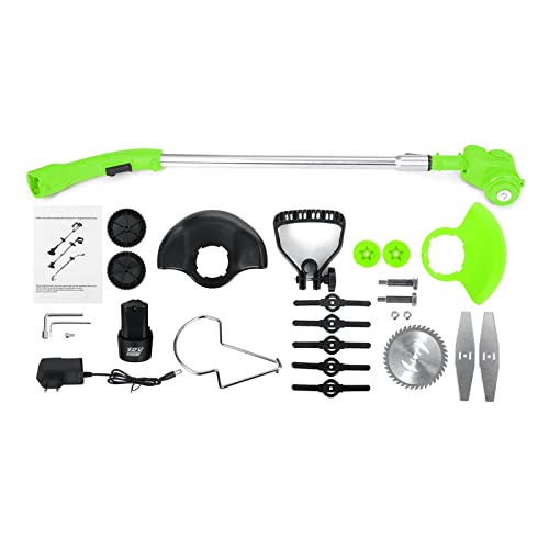 600 W leistungsstarke elektrische Gras Trimmer Cutter Weeder 18 VF Rasenmäher Akku-Schneidemaschine Garten Werkzeug mit 2 PC Li-Ion Akku für Garten, Rasen(1 Battery) von TETEOM