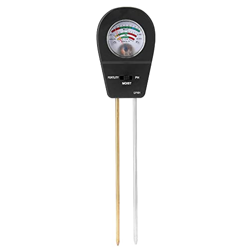 Bodenprüfer 3-in-1-Boden pH-Meter Bodendetektor pH-Tester Garten Blumen Bodenfeuchtigkeitssensoren(Noir) von TETEOM