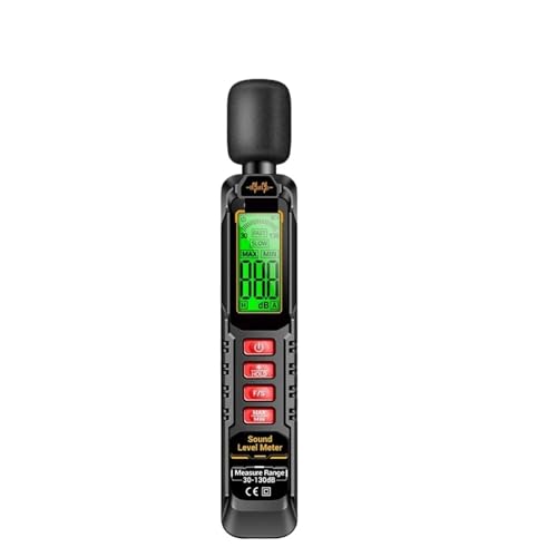 Dezibelmessgerät Tester Digitaler Sensor Geräuschmesser 30-130dB Umgebungsgeräusche Winddichter Schwamm Schallmessgerät von TETEOM