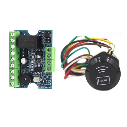 Elektromagnetisches Schloss 12-V-Zugangskontroll-Mini-Relaismodul-Controller-Board-Kit TM Wiegand RFID-Karten-Reder-Set Türsystem-Unterstützung Admin-Karte 1000 Benutzer(Kit-1 125Khz black) von TETEOM