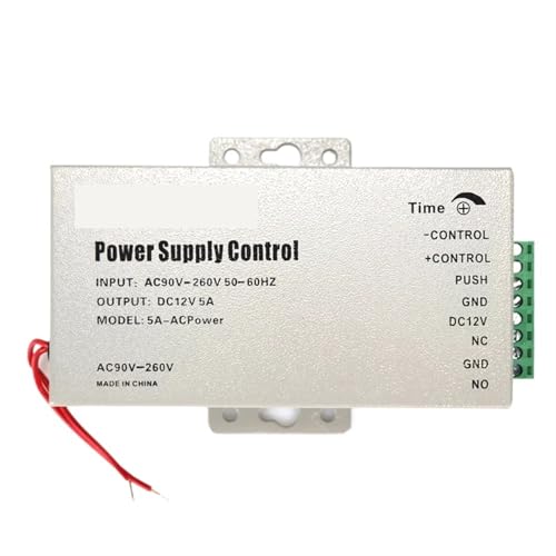 Elektromagnetisches Schloss DC 12V Tür Access Control System Schalter Netzteil 3A 5A for RFID Fingerprint Access Control Maschine Gerät(12V5A White Power) von TETEOM