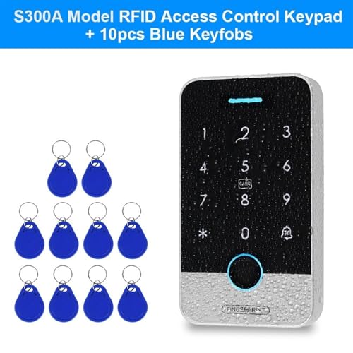 Elektromagnetisches Schloss Wasserdichte Bluetooth Tuya APP Fingerprint Access Controller Standalone RFID Tastatur Touch Tastatur 13,56 MHz Türöffner System(S300A VS Blue Keys) von TETEOM