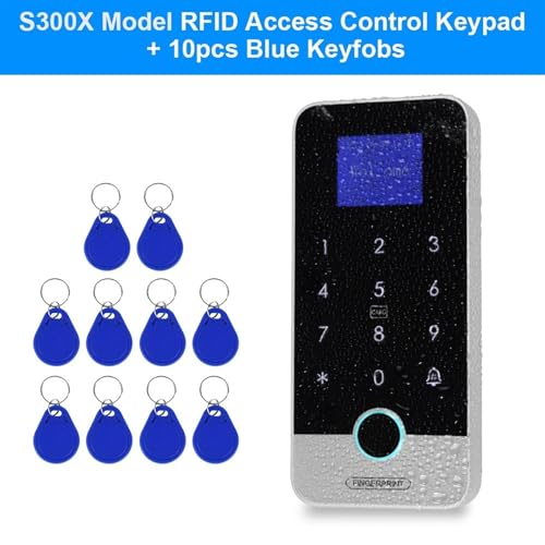 Elektromagnetisches Schloss Wasserdichte Bluetooth Tuya APP Fingerprint Access Controller Standalone RFID Tastatur Touch Tastatur 13,56 MHz Türöffner System(S300X VS Blue Keys) von TETEOM