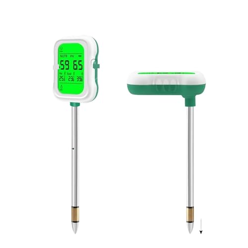 PH Messgerät Erde 7-In-1 Digital Boden Tester PH Feuchtigkeit Licht Fruchtbarkeit Temperatur Feuchtigkeit Meter for Garten Pflanzen Bauernhof Landwirtschaft von TETEOM