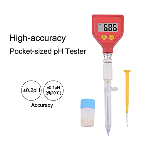 PH-Meter digitaler Säurerzähler pH-Tester Bodenzähler Tester for Pflanzen Blumen Gemüse Acidität Feuchtigkeit pH-Messung(PH 98108) von TETEOM