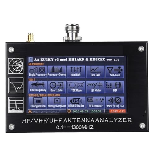 Spectrum Analyzer 4,3 Zoll LCD-Touchscreen 0,1-1300 MHz HF/VHF/UHF ANT SWR Antennenanalysator Meter Tester Spectrum Analyzer 4,3 Zoll LCD-Touchscreen 0,1-1300 MHz HF/VHF/UHF ANT SWR Antennenanalysator Meter Tester von TETEOM