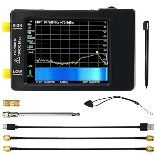 Spectrum Analyzer Analysator, verbesserte Version V0.3.1_E, tragbares 2,8-Zoll-Display, 100 kHz bis 960 MHz, mit ESD-geschütztem Signalgenerator Spectrum Analyzer Analysator, verbesserte Version V0.3.1_E, tragbares 2,8-Zoll-Display, 100 kHz bis 960 MHz, mit ESD-geschütztem Signalgenerator von TETEOM
