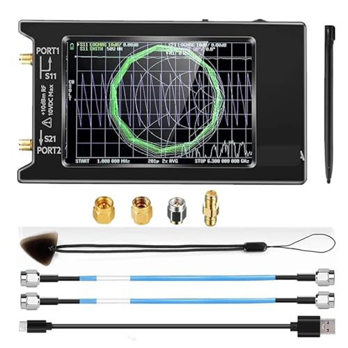 Spectrum Analyzer VNA 50 kHz-6,3 GHz Vektor-Netzwerk-Antennenanalysator 4" Messung von S-Parametern HF VHF UHF SWR Phasenverzögerung Smith-Diagramm Spectrum Analyzer VNA 50 kHz-6,3 GHz Vektor-Netzwerk-Antennenanalysator 4" Messung von S-Parametern HF VHF UHF SWR Phasenverzögerung Smith-Diagramm von TETEOM