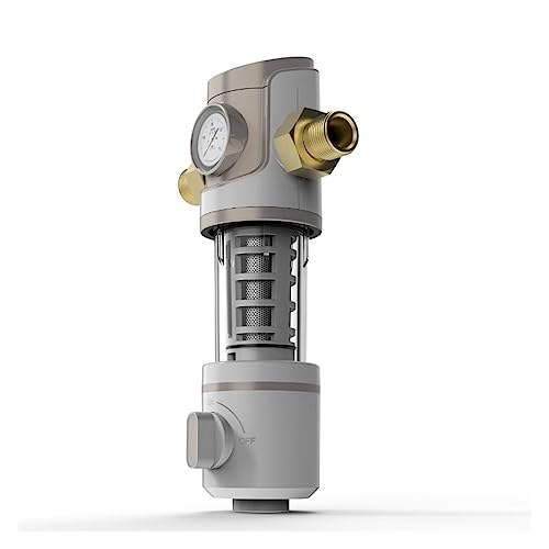 Wiederverwendbarer Spin-Down-Sediment-Wasserfilter, Doppeldecker 40 Mikron mit integriertem Gehäuseschaber, drehbarem Kopf, Manometer Einfache Installation und Austausch Wiederverwendbarer Spin-Down-Sediment-Wasserfilter, Doppeldecker 40 Mikron mit integriertem Gehäuseschaber, drehbarem Kopf, Manometer Einfache Installation und Austausch von TETEOM