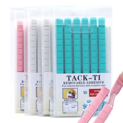 TETEWEVER 384 Stück 3D Klebepads, Klebeknete Wiederverwendbar Selbstklebend Klebepunkte Doppelseitig Ablösbare Foto Klebepads für Bildern Postern Fotorahmen(Weiß Grün Rosa) von TETEWEVER