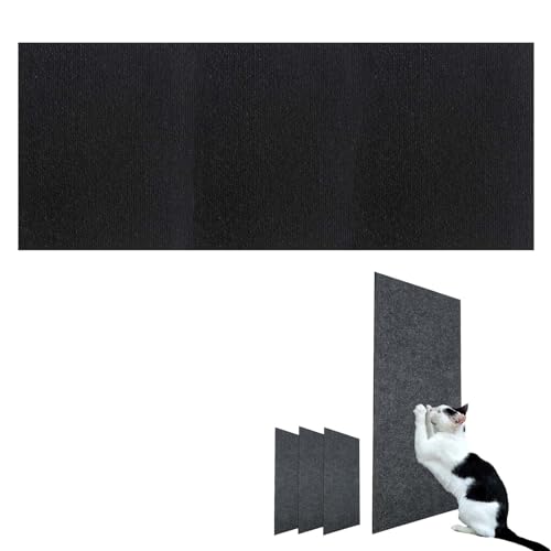 DIY Climbing Cat Scratcher, Katzen Kratzmatte Selbstklebend, Cat Scratcher Klebend, Kratzmatte Katze Selbstklebend, Katzenteppich Selbstklebend (40 * 200cm/15.7 * 78.7in,Schwarz) von TETGSET