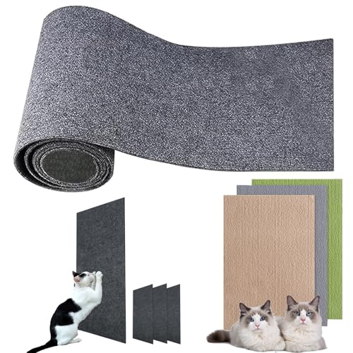 Kratzmatte Selbstklebend Katzen, Kratzwand FüR Katzen, Climbing Cat Scratcher, DIY Climbing Cat Scratcher, Kratzmatten FüR Katzen, Kratzmatte Katze Wand Selbstklebend (Hellgrau,40 * 100cm) von TETGSET