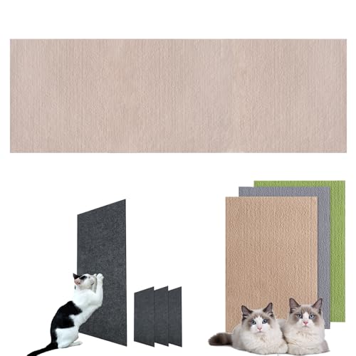 Kratzmatte Selbstklebend Katzen, Kratzwand FüR Katzen, Climbing Cat Scratcher, DIY Climbing Cat Scratcher, Kratzmatten FüR Katzen, Kratzmatte Katze Wand Selbstklebend (Khaki,60 * 200cm) von TETGSET