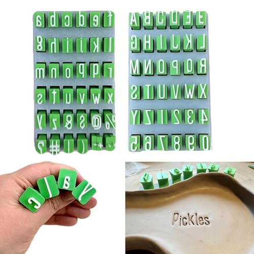 Alphabet Tonstempel Set, Ton Stempel Set, Keramik Werkzeuge Ton Werkzeug, Buchstaben Stempel für Ton und Keramik, Töpferwerkzeug Töpferstempel für Kunst und Handwerk (A+B) von TETSMG