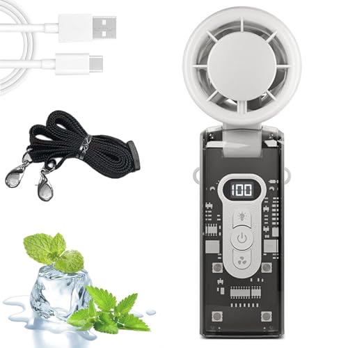 Handventilator mit Wasserkühlung, Faltbar Mini Ventilator mit Wasserkühlung, 100 Stufiger Turbo-Lüfter, LED-Beleuchtung, 3600mAh Akku Wiederaufladbarer Handventilator für Reisen Büro Zuhause (Weiß) Handventilator mit Wasserkühlung, Faltbar Mini Ventilator mit Wasserkühlung, 100 Stufiger Turbo-Lüfter, LED-Beleuchtung, 3600mAh Akku Wiederaufladbarer Handventilator für Reisen Büro Zuhause (Weiß) von TETSMG