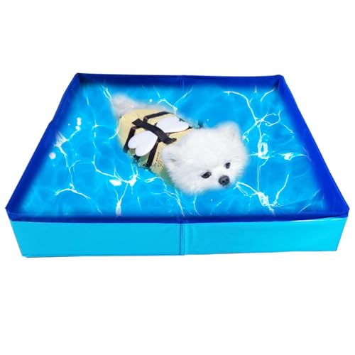 Katzenpool mit Spielzeug, Pool Spielzeug mit Fisch Spielzeug, Tragbares Katzenpool Hundepool, Interaktives Katzenspielzeug, Kleine Planschbecke Sommer Wasserspielzeug für Katze Hunde (Quadrat 50x10cm) Katzenpool mit Spielzeug, Pool Spielzeug mit Fisch Spielzeug, Tragbares Katzenpool Hundepool, Interaktives Katzenspielzeug, Kleine Planschbecke Sommer Wasserspielzeug für Katze Hunde (Quadrat 50x10cm) von TETSMG