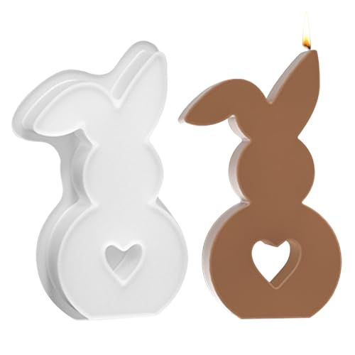 Liebe Hase Silikonformen Gießformen, Silikonformen Ostern Kaninchen, Silikonformen Ostern Hasenform für Ostern, Ostern Hase Backform, Osterhase Silikonform for Gips, Sojawachs Kerzen von TETSMG