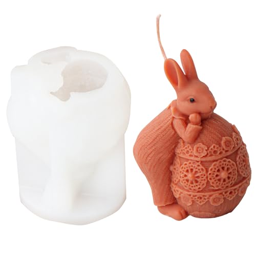 Ostern EierHasen Kerzen Gießform, DIY Kerzenform Silikon Kerzen Osterhase Kerzenformen zum Gießen Silikonform Ostereier Kerzen Form Ostern Deko Geschenke Kerze Seifenform Kerzengießformen von TETSMG