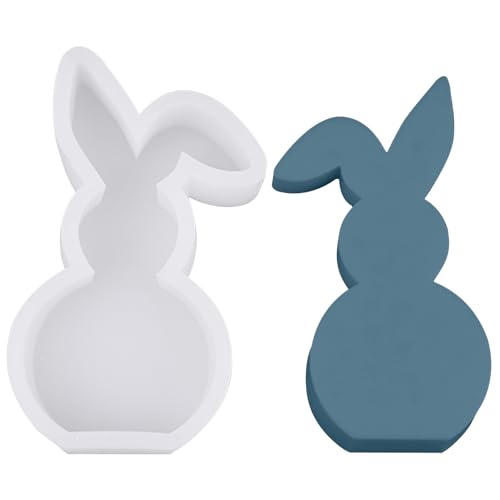 Ostern Kaninchen Silikonformen Gießformen, 3D Osterhase Gießform Ostern Hase Backform Silikonform for Gips Sojawachs Kerzen Handwerk Ostern Geschenke von TETSMG