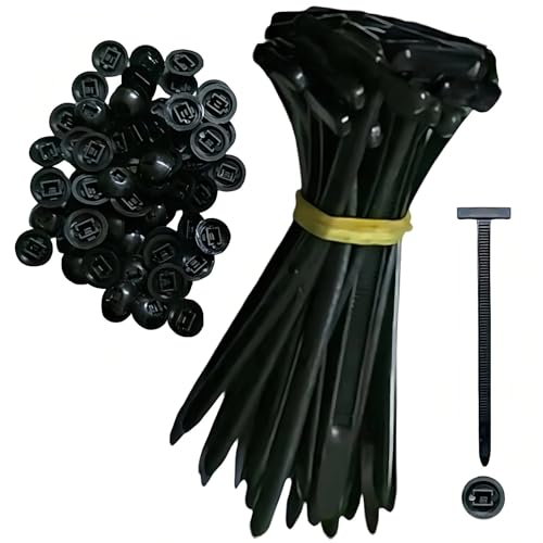 Universal Kabelbinder Schnalle, Nylon Universal Cable Tie Buckle, Robust, Selbstsichernd, Nylon Kabelbinderschnalle, Mehrzweck Kunststoff Kabelbinder, Werkzeug für Tägliche Reparaturen (50) von TETSMG