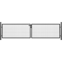 TETZNER & JENTZSCH - Metall Doppeltor B4000 x H1000 mm inkl. Pfosten + Beschlägen RAL7016 anthrazit von TETZNER & JENTZSCH