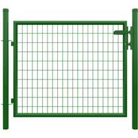 TETZNER & JENTZSCH - Metall Einzeltor B1250 x H1000 mm inkl. Pfosten + Beschlägen RAL6005 grün von TETZNER & JENTZSCH