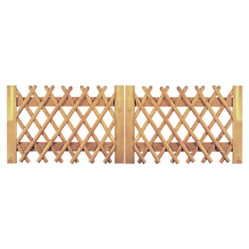 Jägerzaun Doppeltor Latten 55 mm, kdi braun Jägerzaun Doppeltor Latten 55 mm, kdi braun von TETZNER & JENTZSCH