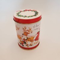 Vintage Weihnachten Rentier Elfen Pixie Sprite Zylinder Dose Hong Kong von TETreasuresBoutique