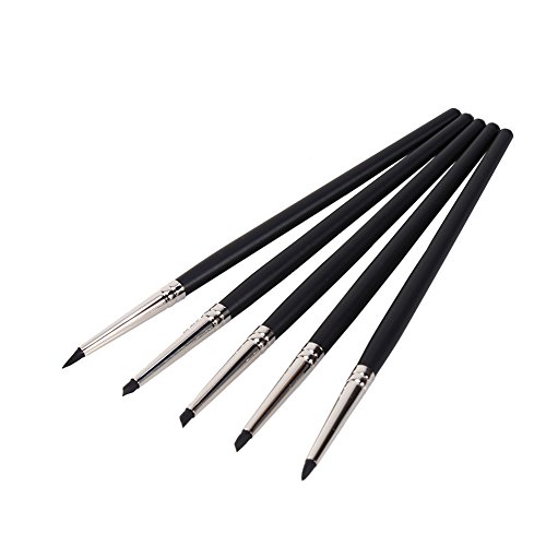 5PCS Silicone Rubber Tip Sculpting Tools Set Clay Modeling and Carving Brushes for Polymer Clay Pottery, Nail Art, and Painting ed for Artists Crafters Beginners and Hobbyist von TEUOPIOE