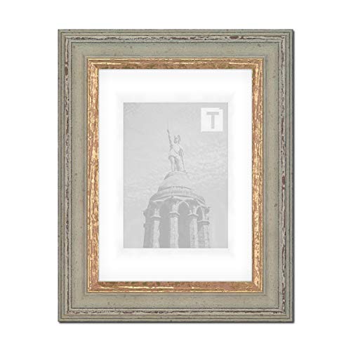 Barock-Bilderrahmen Heloise Weiß Gold 59,4 × 84,1 cm A1 Echtglas klar 2mm Antik gescheckt Vintage Barock-Bilderrahmen Heloise Weiß Gold 59,4 × 84,1 cm A1 Echtglas klar 2mm Antik gescheckt Vintage von TEUTO BILDERRAHMEN