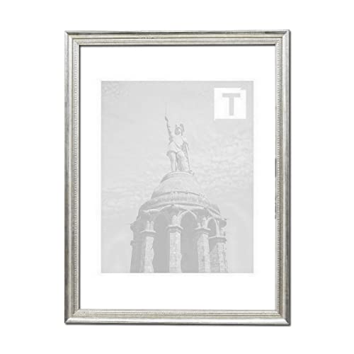 Barock-Bilderrahmen Skyra Silber 24 x 30 cm Echtglas klar 2mm filigran metall von TEUTO BILDERRAHMEN