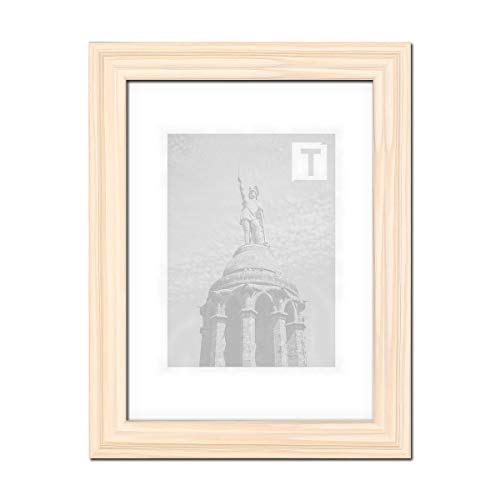 Echtholz-Bilderrahmen Lina Natur 10 x 10 cm Echtglas klar 2mm Landhaus gewischt Vintage von TEUTO BILDERRAHMEN