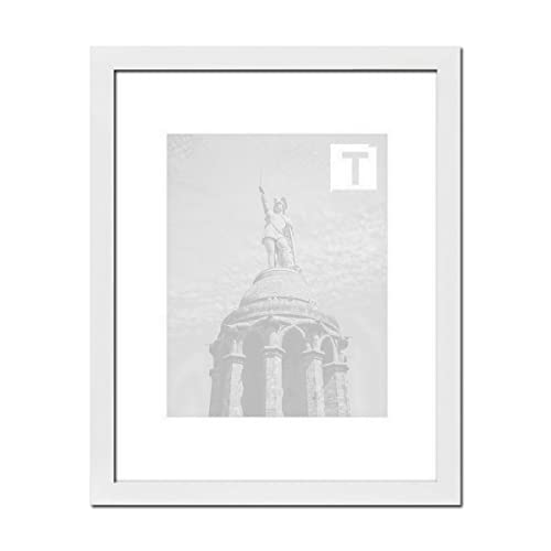 Emma für Großformate, Eleganter Quadratischer MDF Bilderrahmen in Weiß mit 2mm klarem Kunststoffglas, Bildmaß: 101 x 153 cm von TEUTO BILDERRAHMEN