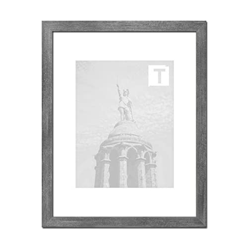 MDF-Bilderrahmen Monika 80 x 100 cm Modern kantig hier Grau gewischt mit Kunststoffglas klar 1 mm von TEUTO BILDERRAHMEN