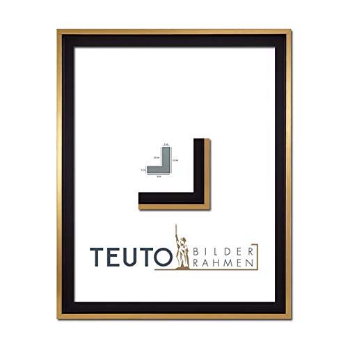 TEUTO BILDERRAHMEN Leinwandrahmen Jana Schwarz/Gold 75 x 100 cm Leerrahmen für Leinwand Schattenfuge von TEUTO BILDERRAHMEN