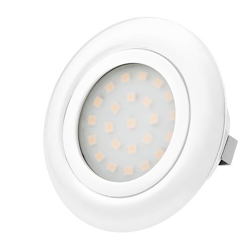 TEVEA® Ultra Flach LED Einbauleuchten - Möbelleuchte - Einbaustrahler (Warmweiss-Weiss-1er) von TEVEA