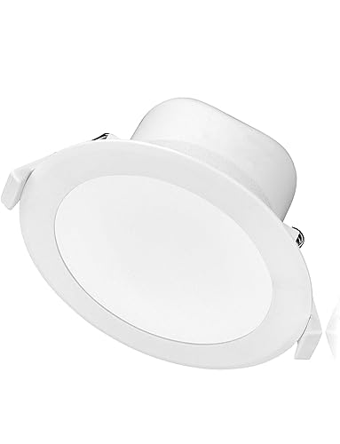 TEVEA Led Einbaustrahler Dimmbar IP44 mit 3 Lichtfarben | 7W 590lm 230V | geringe Einbautiefe | Einbauleuchte | Einbaustrahler (7W) von TEVEA