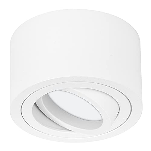 TEVEA Premium Dimmbar Deckenleuchte Aufbauspot Flach | Led Modul IP44 230V 5W Dimmbar austauschbar | Deckenspot auch fürs Bad (Weiss - Neutralweiss) von TEVEA