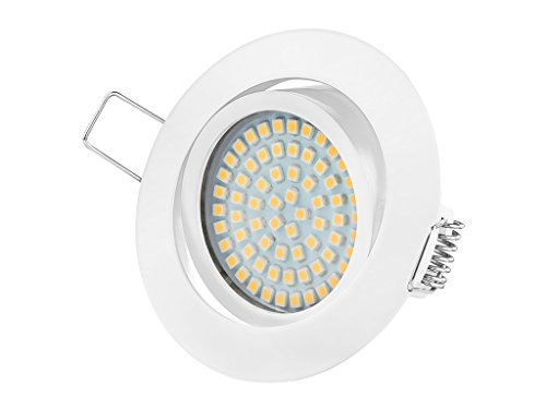 TEVEA Ultra Flach DIMMBAR Einbaustrahler - Weiß - 4W 230V LED Module austauschbar- Einbauspots - Einbauleuchten von TEVEA