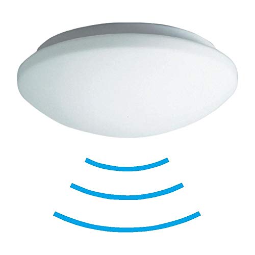 TEVEA Led Deckenleuchte mit Bewegungsmelder | 18W IP44 | Standby Funktion | Sensorleuchte 5.8 GHz Radar Sensor | Keller Treppenraum Feuchtraum (Warmweiss) von TEVEA