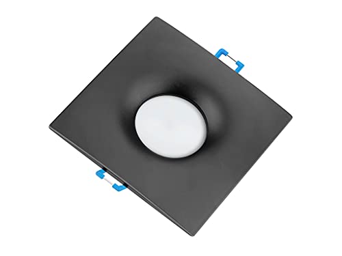 TEVEA Premium Ultra Flach Led Einbauleuchte | 5W 230V austauschbares Modul | Einbaustrahler (Matt Schwarz Eckig - Neutralweiss) von TEVEA