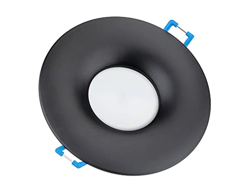 TEVEA Premium Ultra Flach Led Einbauleuchte | IP44 5W 230V austauschbares Modul | Einbaustrahler (Matt Schwarz - Warmweiss) von TEVEA