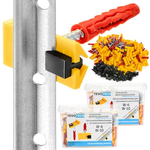 Befestigungssystem für Putzleisten Set Griffe + Dübel 6x30/50 Putzleiste X200 von TEVO TECH